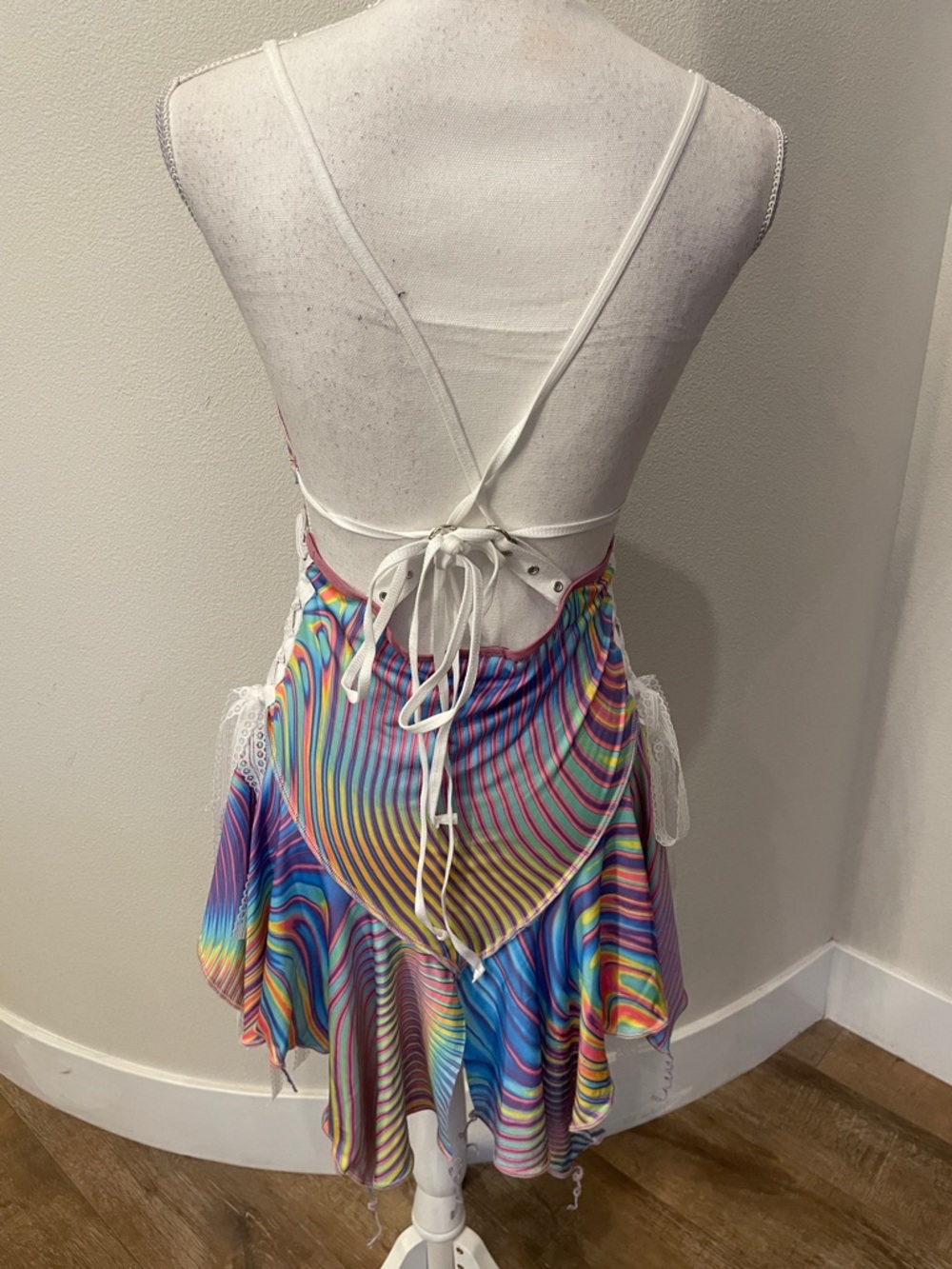 Vibrant Rainbow Swirl Mini Dress - Picture 4 of 6